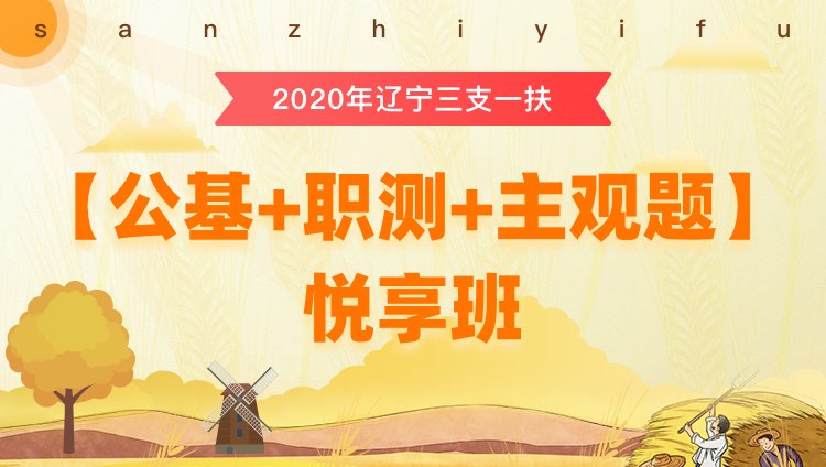 2020年三支一扶辽宁【公基+职测+主观题】悦享班
