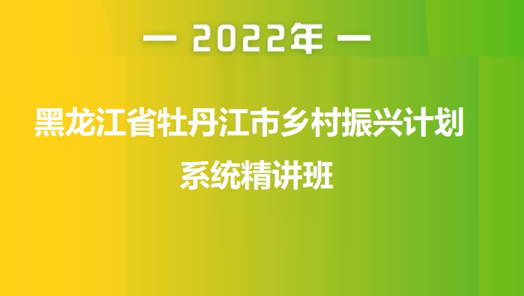 2022年黑龙江省牡丹江市乡村振兴计划系统精讲班