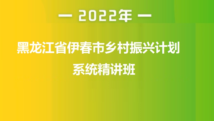 2022年黑龙江省伊春市乡村振兴计划系统精讲班