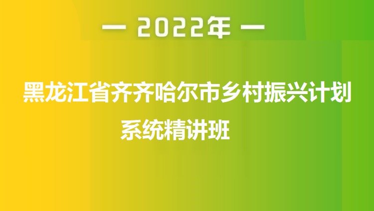 2022年黑龙江省齐齐哈尔市乡村振兴计划系统精讲班