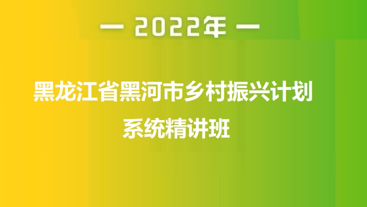 2022年黑龙江省黑河市乡村振兴计划系统精讲班
